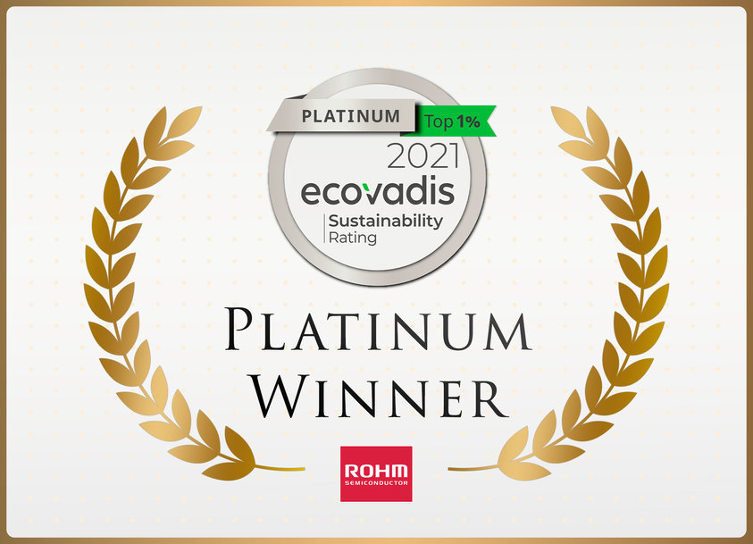 ROHM ha ricevuto il più alto punteggio “platinum” per la sostenibilità 2021 da EcoVadis